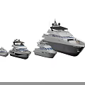 Modern White Yachts in Different Sizes and Sleek Contemporary Designs