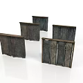 Five Dark Textured Frame Structures Displayed In Different Angles On White Background 3d model