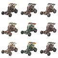 Detailed Colorful Game Tanks With Various Unique Designs And Decorative Elements