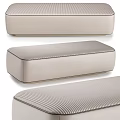 Modern Upholstered Bench With Striped Surface And Light Beige Color For Interior