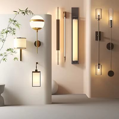 Stylish Modern Wall Sconces With Diverse Designs And Warm Lighting For Indoor Decoration 3d model