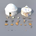 Traditional Public Yurts Featuring Cultural Accessories and Handcrafted Decor Items