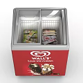 WALL'S Mobile Red Ice Cream Display Freezer With Love Ice Cream Design