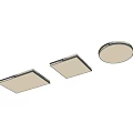Modern Ceiling Light Design With Square And Round Shapes White Panel And Silver Frame
