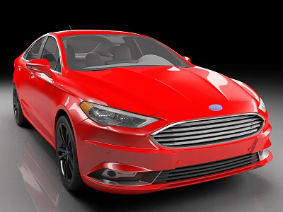 Red Ford Sedan With Sleek Exterior And Modern Front Design 3d model