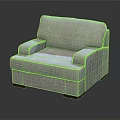 Light Gray Fabric Modern Minimalist Single Sofa With Comfortable Armrests And Seating