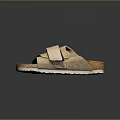 Comfortable Casual Slippers Featuring Beige Upper And Pink Cross Straps With Soft Cork Sole