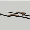 Modern Urban Garden Landscape Design With Trees Black Benches And Paved Area