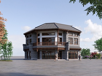 Chinese Architecture Antique Architecture Shop Homestay Street View Catering 3d model