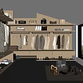 Modern Walk in Closet Interior Design With Hanging Clothes Shelves Shoes Bags And Natural Light