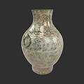 Traditional Ceramic Vase With Intricate Carved Patterns And Loop Handles
