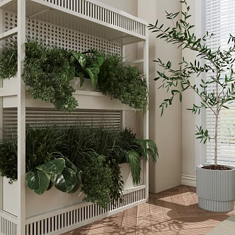 Flower Box Modern Plant Cabinet Double Layer Flower Box 3d model