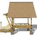 New Chinese Style Pavilion Bamboo House Architecture 3d model