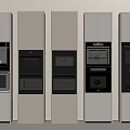 Modern Kitchen Built in Appliances Featuring Stylish Cabinets Oven Microwave and Integrated Design