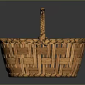 Handwoven Brown Storage Basket With Braided Design And Handle For Household Use
