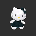 Adorable Hello Kitty Doll With White Body Black Bow Black Dress Yellow Nose And Whiskers
