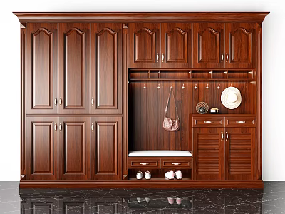 American Shoe Cabinet Solid Wood Shoe Cabinet 3d model
