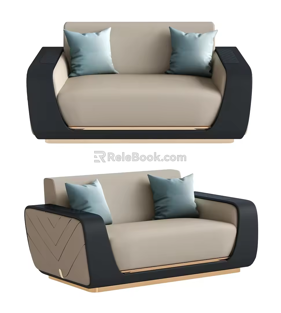 Double sofa 3d model