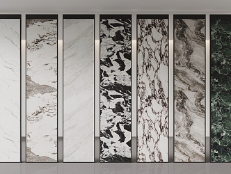 Stone marble display board push-pull board 3d model