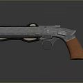 Shiny Silver Revolver Featuring Brown Grip And Black Barrel Parts