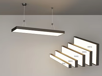 Office chandelier Office long chandelier 3d model