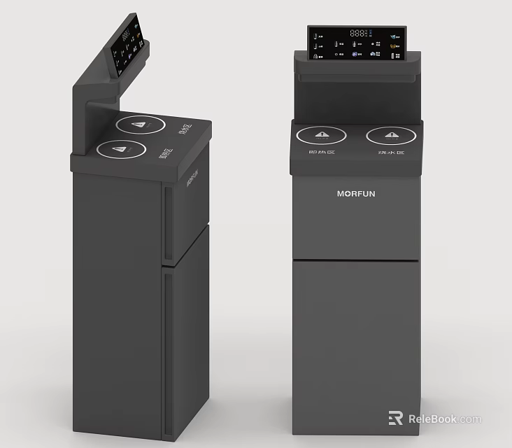 MOPHUN Modern Black Standing Household Appliances With Buttons And Display Screen 3d model 