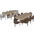 Quiet wind table and chair combination 3d model