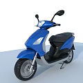 Sleek Modern Blue Scooter With Black Seat Mirrors And Silver Wheels