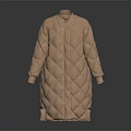 Stylish Brown Quilted Long Coat With Elegant Textured Fashion Design