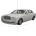 White Luxury Sedan with Black Wheels in Modern Indoor Space on Sleek Reflective Floor