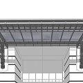 Decorative Glass Awning With Metal Brackets For Exterior Building Entrance