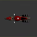 Stylish Red Motorcycle Featuring Gold Frame Black Seat And Dual Exhaust Pipes