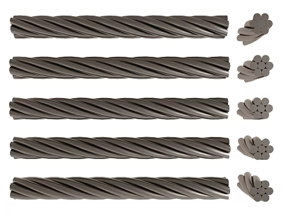 Steel Cables And Various Wire Bundles 3d model