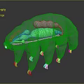3D Rendered Fantasy Creature With Blue Green Body Glowing Eyes And Luminous Claws