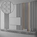 TV background wall TV decorative wall composition 3d model