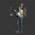 Man Carrying Woman In Intimate Moment Against Gray Background