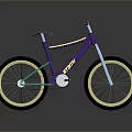 Purple Stunt Bicycle With Purple Frame Seat Black Handlebars Gold Rims And Green Accents