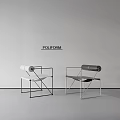 POLEFORM Modern Leisure Chairs With Metal Frame And Stylish Black White Design