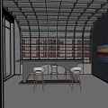 Modern Bar Interior With Wine Bottle Racks Seating And Ambient Lighting 3d model