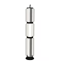 Modern Floor Lamp With Glass Cylinder Shade And Metal Frame Contemporary Design