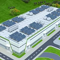Modern Detached Villa Exterior With Large Glass Windows White Walls And Green Lawn