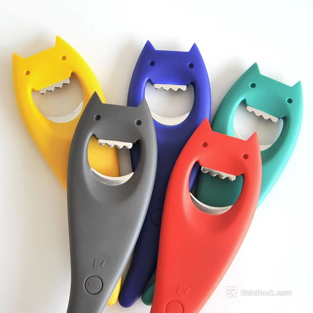 Colorful Cartoon Animal Design Bottle Openers with Smile Face and Teeth for Home Kitchen Use 3d model 