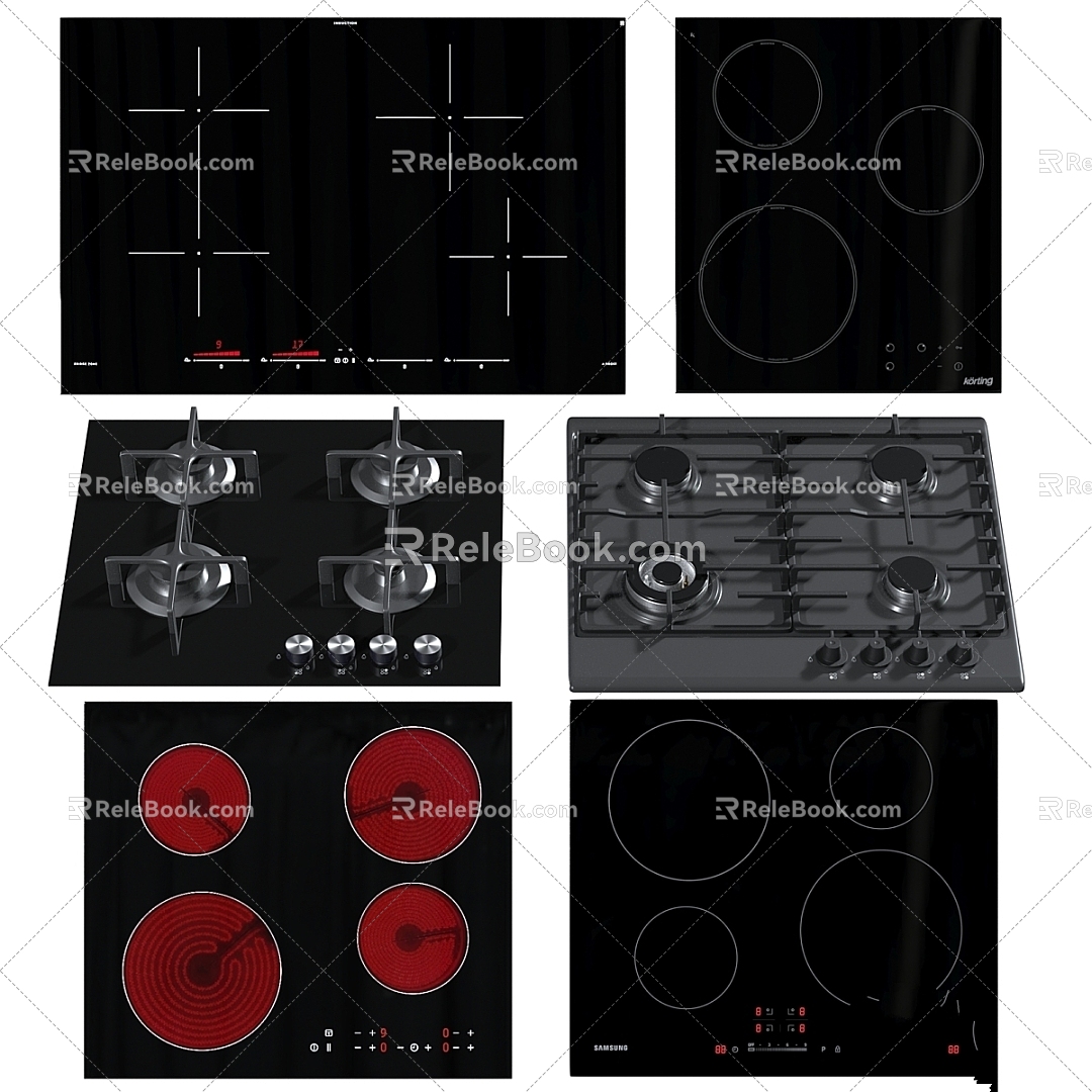 Modern Kitchenware Hob Rack Induction Cooker Gas Stove IKEA 3d model