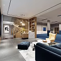 Modern Mall Store Featuring Large Glass Windows Interior Display Shelves Lighting Entrance Trees and Car