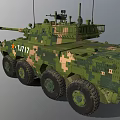 ZLT-11 Wheeled Armored Assault Vehicle Wheeled Tank Armored Vehicle Infantry Fighting Vehicle Low Face Number Low Model Simple Model Game Movie Realistic 3d model