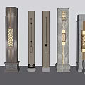 Various Designed Decorative Pillars With Marble Stone And Carved Patterns