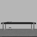 Modern Minimalist Bench With Books On Top And Shoes Underneath White Wall And Gray Carpet