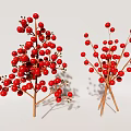 Red Berries On Wooden Stems For Festive Home Decor Accents