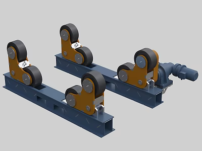 Heavy Duty Industrial Equipment With Metal Frame Multiple Rollers And Support Structure 3d model