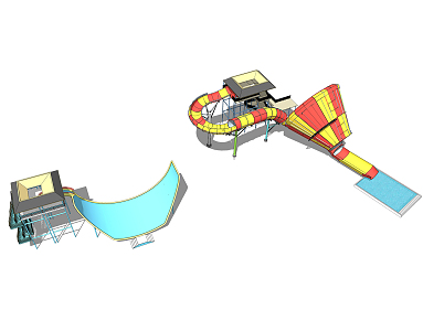 Modern amusement equipment amusement park theme park water park equipment 3d model